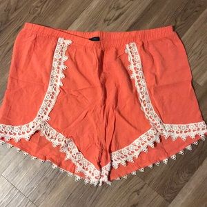 Coral Lace Shorts